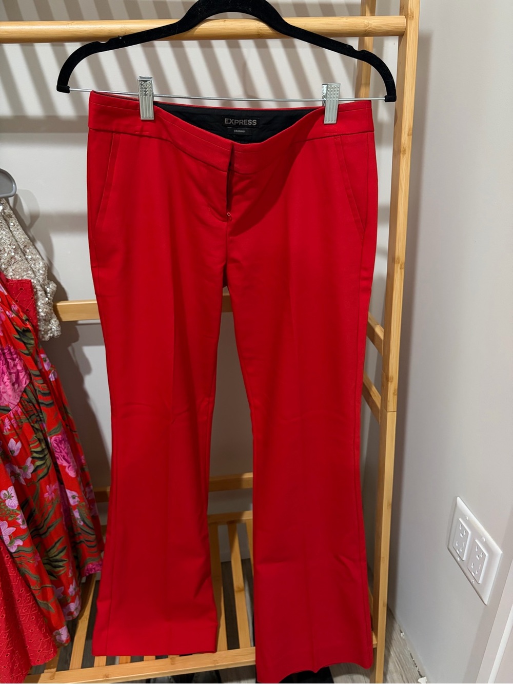 Express Red Boot Cut Dress Pants